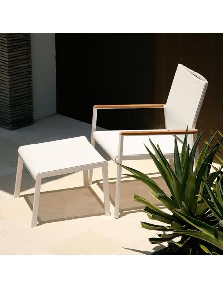 Barlow Tyrie Aura Deep Seating Footstool - Champagne Frame with Titanium Sling 