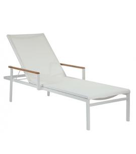 Barlow Tyrie Aura Sun Lounger - Arctic White Frame with Pearl Sling 