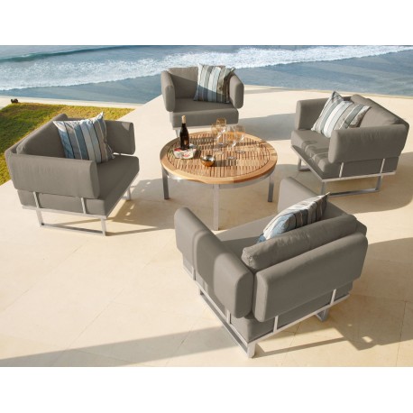 Barlow Tyrie Equinox 100cm Round Conversational Table with Teak Top