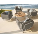 Barlow Tyrie Equinox 100cm Round Conversational Table with Teak Top