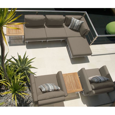 Barlow Tyrie Equinox 44cm Square Coffee Table with Teak Top