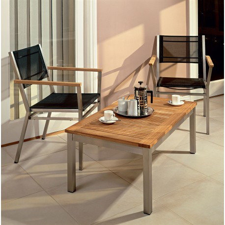 Barlow Tyrie Equinox 100cm Rectangular Coffee Table with Teak Top