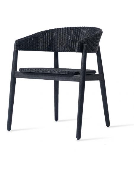 Vincent Sheppard Mona Dining Chair Brushed Teak Black Base