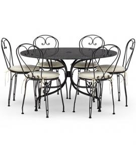 Neptune Boscombe 6 Seater Dining Set - Black and Granite