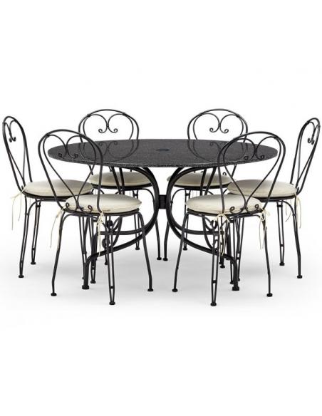 Neptune Boscombe 6 Seater Dining Set - Black and Granite