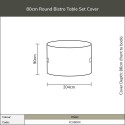 Bramblecrest 80cm Round Bistro Table Set Cover FC080RX