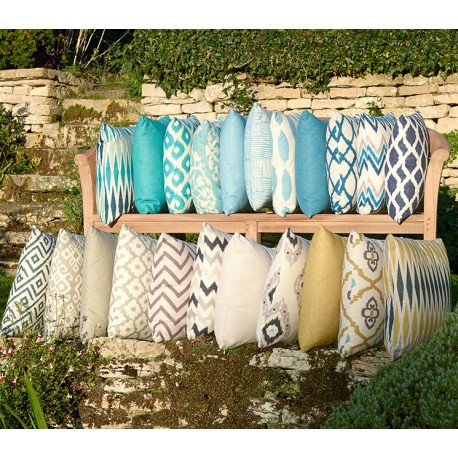 Bramblecrest UGSC1 Grey Ikat Square Season-Proof Scatter Cushion 