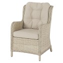 Set of 6 Chedworth Sandstone Hi-Back Armchair with Herringbone Barley Season-Proof Cushions