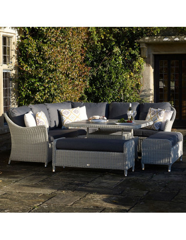 Bramblecrest Monterey Dove Grey Casual Dining Set with Square Adjustable Table