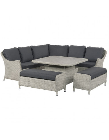 Bramblecrest Monterey Dove Grey Casual Dining Set with Square Adjustable Table