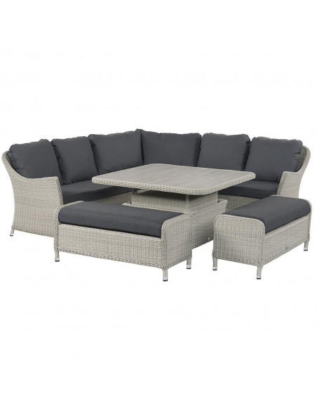 Bramblecrest Monterey Dove Grey Casual Dining Set with Square Adjustable Table