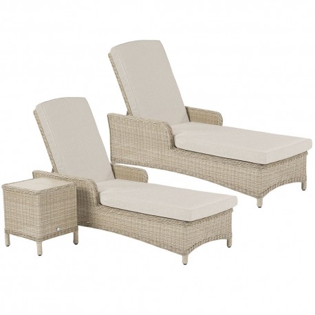 Bramblecrest Chedworth Sandstone Loungers with High Coffee Table