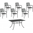 Alexander Rose Portofino 6 Seater Stacking ArmChair Dining Set