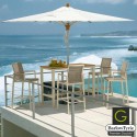 Barlow Tyrie Aura 4 Seater High Dining Set - Champagne