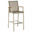 Barlow Tyrie Aura 4 Seater High Dining Set - Champagne