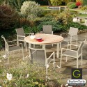 Barlow Tyrie Aura 6 Seater Dining Set - Champagne