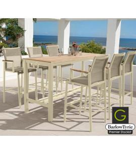 Barlow Tyrie Aura 6 Seater High Dining Set - Champagne