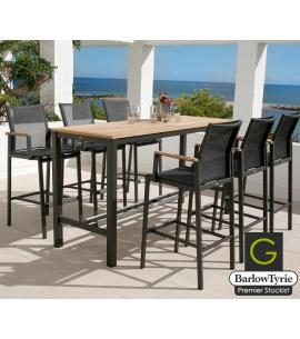Barlow Tyrie Aura 6 Seater High Dining Set - Graphite