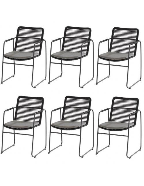 4 Seasons Elba stacking dining chair x 6
