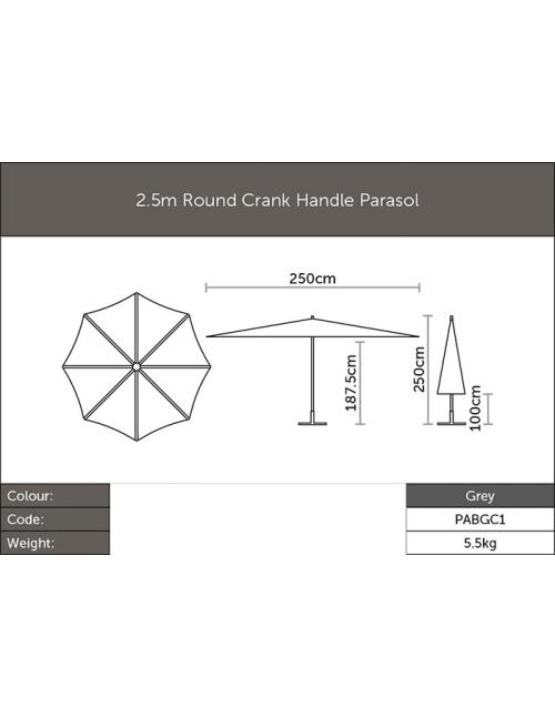Bramblecrest 2.5m Brushed Aluminium Crank...