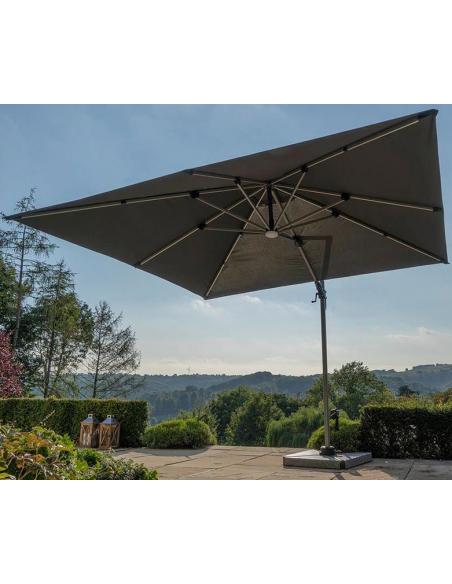 Bramblecrest Chichester 3 x 3m Square Side Post Parasol with Protective Cover