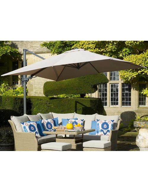 Bramblecrest Chichester 3 x 3m Square Side Post Parasol with Protective Cover