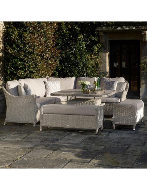 Bramblecrest Monterey Sandstone Casual Dining Set with Square Adjustable Table