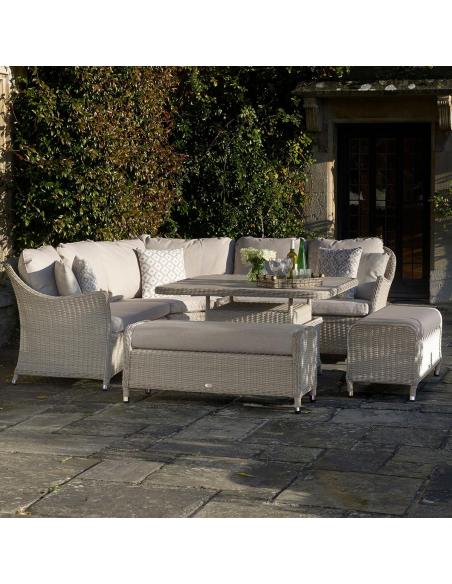 Bramblecrest Monterey Sandstone Casual Dining Set with Square Adjustable Table
