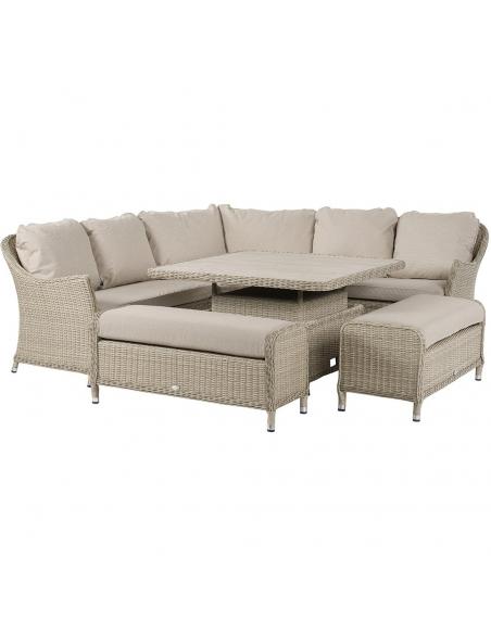 Bramblecrest Monterey Sandstone Casual Dining Set with Square Adjustable Table