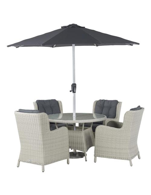 Bramblecrest Chedworth Dove Grey 4 Seater Dining Set