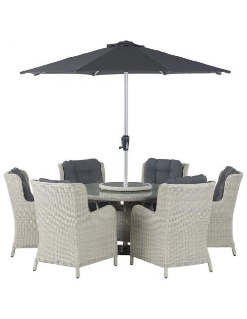 Bramblecrest Chedworth Dove Grey 6 Seater Dining Set