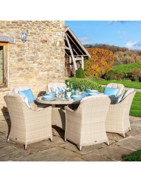 Bramblecrest Monterey Sandstone 6 Seater Dining Set