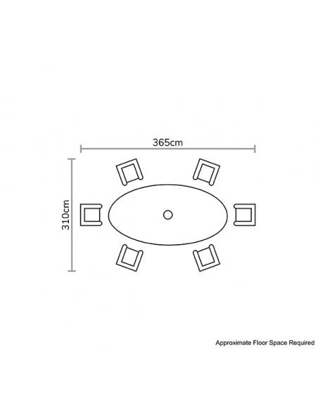 Bramblecrest Monterey Sandstone 6 Seater Dining Set