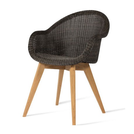 Vincent Sheppard Edgard Dining Chair with Teak Base - Mocca