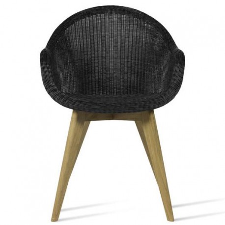 Vincent Sheppard Edgard Dining Chair with Teak Base - Black