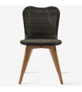 Vincent Sheppard Lena Dining Chair with Teak Base - Mocca