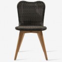 Vincent Sheppard Lena Dining Chair with Teak Base - Mocca