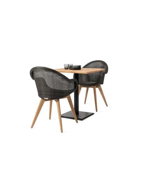 : Vincent Sheppard Quadro Bistro Table Teak Top – Black