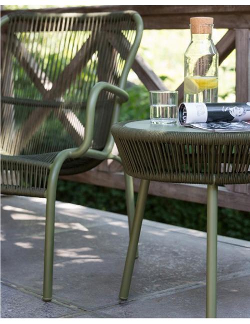 Vincent Sheppard Loop Side Table Rope 51 DIA Moss