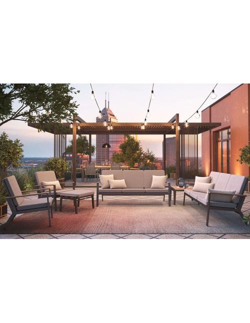 Barlow Tyrie Aura Lounge Three Seater Settee - Graphite/Charcoal