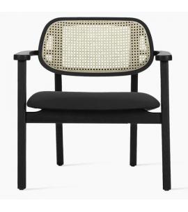 Vincent Sheppard Titus Lounge Chair Black Oak with Custom Padded Seat