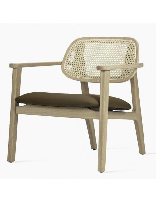 Vincent Sheppard Titus Lounge Chair Natural Oak with Custom Padded Seat