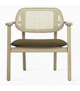 Vincent Sheppard Titus Lounge Chair Natural Oak with Custom Padded Seat