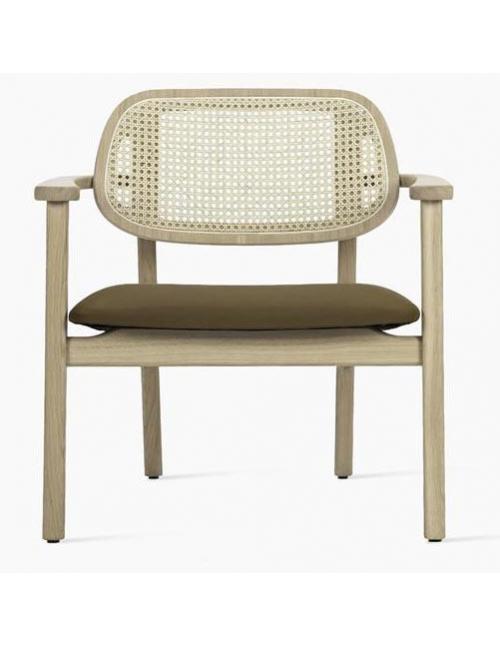 Vincent Sheppard Titus Lounge Chair Natural Oak with Custom Padded Seat