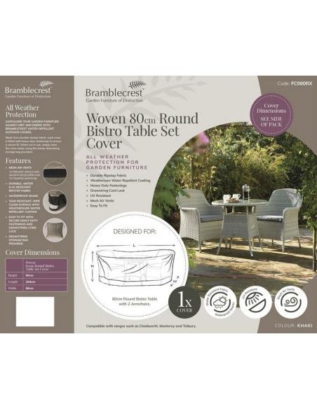 Bramblecrest 80cm Round Bistro Table Set Cover FC080RX