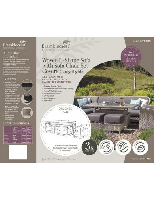 Bramblecrest L Shape Sofa Set Covers inc Sofa Chair Long Right CVRMS3X