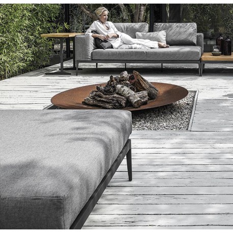 Gloster Grid Ottoman (White Frame)
