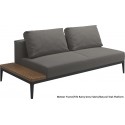 Gloster Grid Left/Right End Table Unit Teak (Meteor Frame)