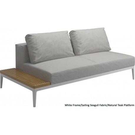 Gloster Grid Left/Right End Table Unit Teak (White Frame)