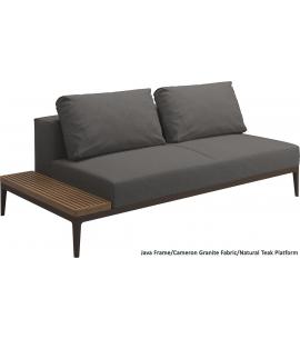 Gloster Grid Left/Right End Table Unit Teak (Java Frame)